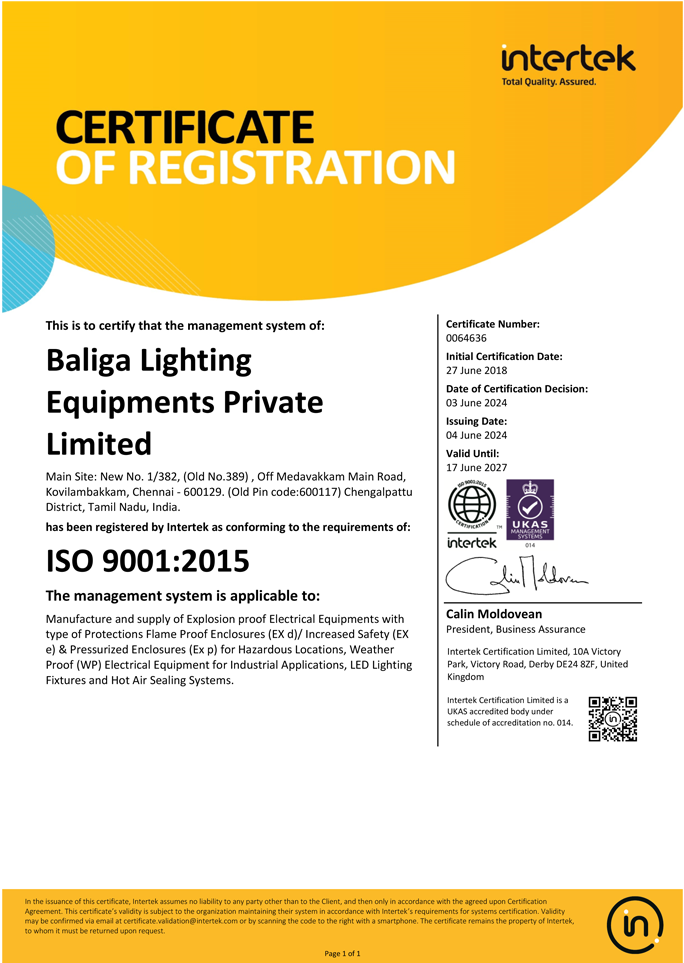 ISO: 9001 2008 certification